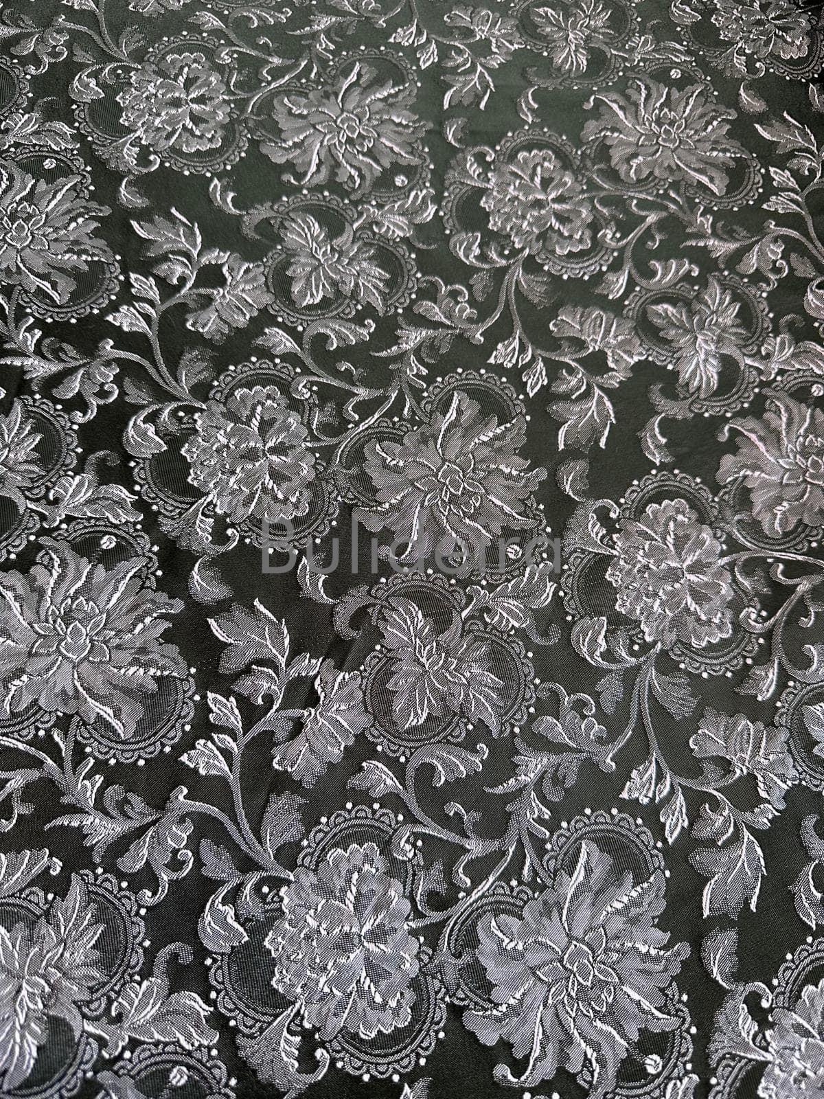 Brocado 1,40 negro e malva - Imaxe 1