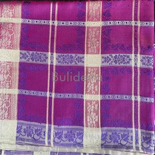 Pano 90x90 en seda a cadros en morados - Imaxe 2