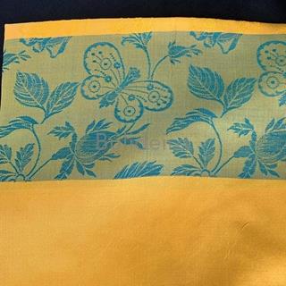 Pano 90x90 en seda amarelo e verde - Imaxe 2