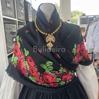 Pano de fibrana floreado Negro - Imaxe 1