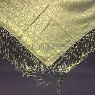 Pano de raión de 120x120 mais fleco en verde - Imaxe 1