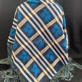 Pano de raión de 140x140 a cadros azuis - Imaxe 1