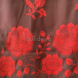 Pano de raión de 140x140 con debuxo en flor en vermello - Imaxe 2