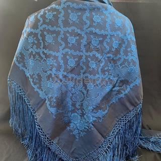 Pano de raión de 140X140 en azul - Imaxe 1