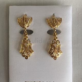 Pendente bisutería lágrima alargado en dourado - Imaxe 1